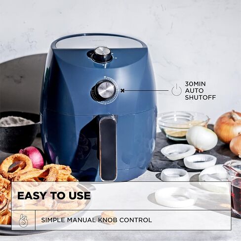 مقلاة هوائية يدوية Crux 3.7QT، تسخين مسبق أسرع، قلي بدون زيت، وجبة سريعة صحية مطبوخة بالتساوي في كل مرة، مقلاة غير لاصقة آمنة للاستخدام في غسالة الأطباق وصينية مقرمشة لسهولة التنظيف، ستانلس ستيل/أزرق in Saudi Arabia