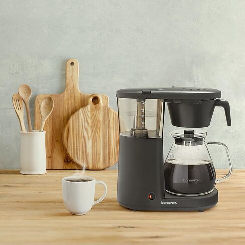 Bonavita Metropolitan 8 Cup Drip Coffee Maker Machine, One-Touch Pour Over Brewing with Glass Carafe, Hanging Filter Basket, 1500 Watt, BPA Free, Dishwasher Safe, Black, BV1901PW in Kuwait