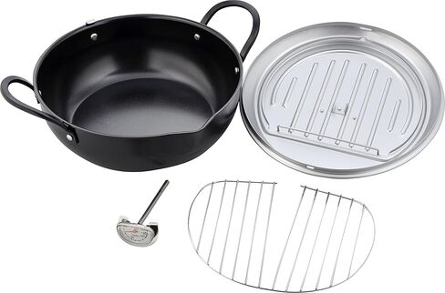 TM-9467 Tempura Pot, Imono Koji from Tsubamesanjo, 7.9 inches (20 cm), Iron Lid, Induction Compatible, Made in Japan in Kuwait