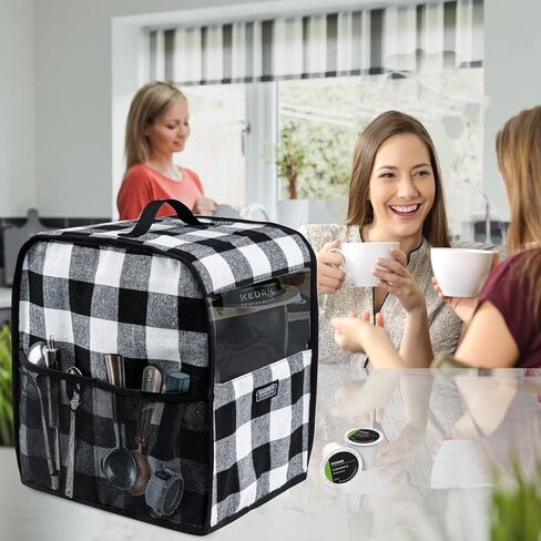 غطاء غبار ماكينة صنع القهوة من BAGSPRITE متوافق مع Keurig K-Classic وK-Select، غطاء ماكينة صنع القهوة مع جيوب لكوب K، غطاء فقط in Kuwait