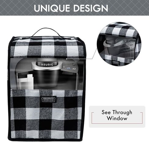 غطاء غبار ماكينة صنع القهوة من BAGSPRITE متوافق مع Keurig K-Classic وK-Select، غطاء ماكينة صنع القهوة مع جيوب لكوب K، غطاء فقط in Kuwait