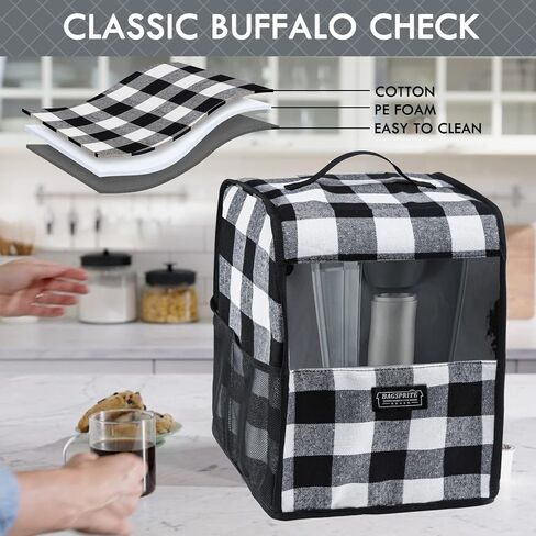 غطاء غبار ماكينة صنع القهوة من BAGSPRITE متوافق مع Keurig K-Classic وK-Select، غطاء ماكينة صنع القهوة مع جيوب لكوب K، غطاء فقط in Kuwait