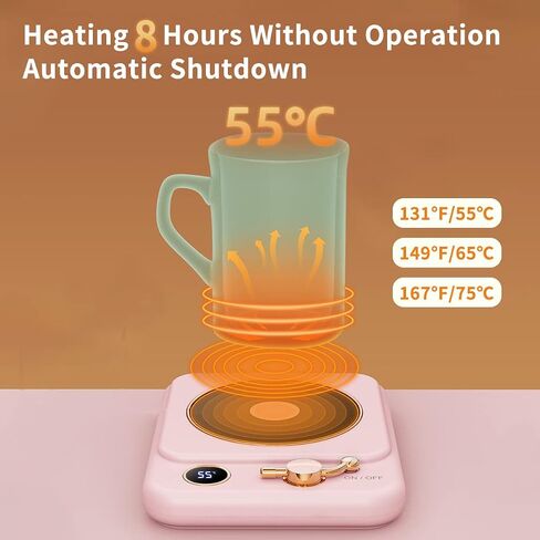 Coffee Mug Warmer, Coffee Warmer for Desk Office with 3-Temp Settings, Auto Shut Off, Touch Switch, Cup Type Selection for Warm-up Coffee, Milk, Water, Tea(White) in Saudi Arabia