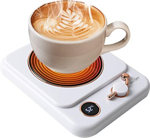 Coffee Mug Warmer, Coffee Warmer for Desk Office with 3-Temp Settings, Auto Shut Off, Touch Switch, Cup Type Selection for Warm-up Coffee, Milk, Water, Tea(White) in Saudi Arabia