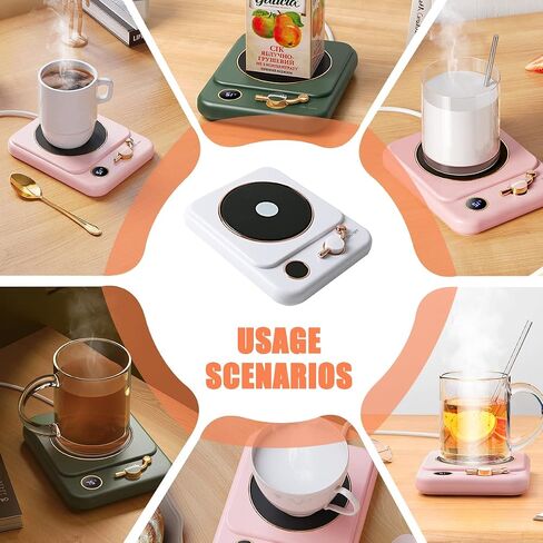 Coffee Mug Warmer, Coffee Warmer for Desk Office with 3-Temp Settings, Auto Shut Off, Touch Switch, Cup Type Selection for Warm-up Coffee, Milk, Water, Tea(White) in Saudi Arabia