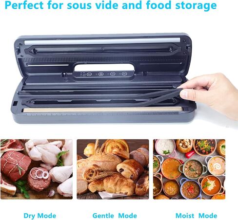 Vacuum Sealer Machine,FENGJIE Commercial Vacuum Sealer Seal A Meal Food Saver System,Automatic Dry Moist Food Modes With Built-in Cutter |LED Indicator | Quiet Operation| Vacuum Bags Starter Kit For Sous Vide and Food Storage in Saudi Arabia