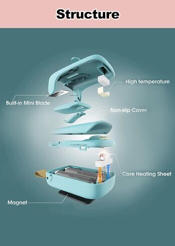 اداة اغلاق اكياس صغيرة محمولة باليد من نوبفيك، اداة تقطيع حرارية محمولة مع حبل قصير واغلاق حراري 2 في 1، الة اعادة اغلاق الاكياس البلاستيكية وتخزين الطعام والوجبات الخفيفة طازجة- لون ليك بلو in Kuwait