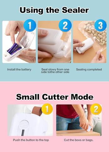 اداة اغلاق اكياس صغيرة محمولة باليد من نوبفيك، اداة تقطيع حرارية محمولة مع حبل قصير واغلاق حراري 2 في 1، الة اعادة اغلاق الاكياس البلاستيكية وتخزين الطعام والوجبات الخفيفة طازجة- لون ليك بلو in Kuwait