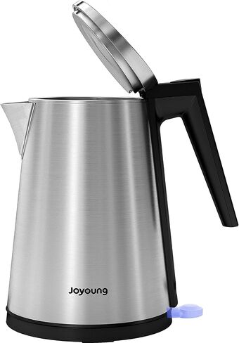 JOYOUNG Double Wall Electric Kettle BPA Free Stainless Steel Electric Tea Kettle & Hot Water Boiler with STRIX for Auto Shut-Off Boil-Dry Protection, 1.5L, Sliver in Kuwait