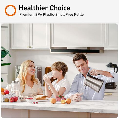 JOYOUNG Double Wall Electric Kettle BPA Free Stainless Steel Electric Tea Kettle & Hot Water Boiler with STRIX for Auto Shut-Off Boil-Dry Protection, 1.5L, Sliver in Kuwait