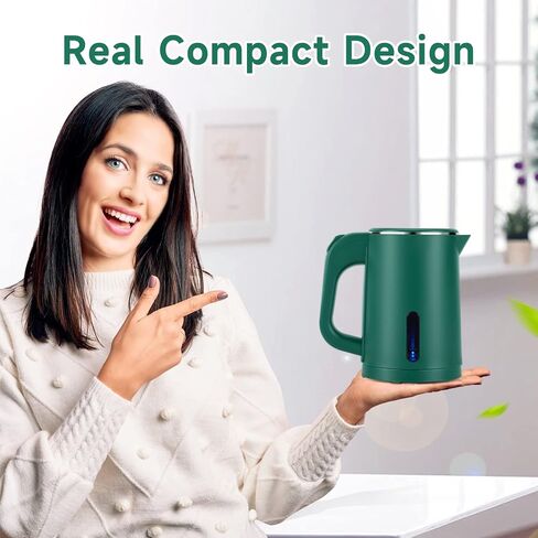 0.8L Small Travel Electric Tea Coffee Kettle | 600W Rapid Boil,Double Wall,Auto Shut-Off,Boil Dry Protection,Hot Water Boiler in Kuwait