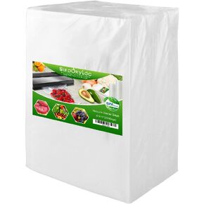 SurpOxyLoc 200 Pint Size 6"x10" Vacuum Freezer Sealer Bags for Food,BPA Free, Heavy Duty Commercial Grade,Sous Vide Vaccume Safe,Universal Design Pre-Cut Bag and Work with Any Types Vacuum Sealer