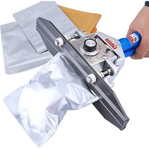 Mylar Bag Heat Sealer, Crimp Heat Sealer, Integrated Type Portable Hand Held Heat Sealer For Plastic Bags Snack Bag Food Storage (8 inch)