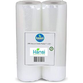 2 أكياس كبيرة من Hansi Naturals مقاس 11 بوصة × 50 بوصة شديدة التحمل (2) أكياس ختم الطعام من الدرجة التجارية in Kuwait
