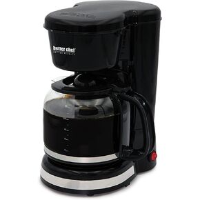 Better Chef Basic Coffee Maker | 12-Cup | Pause-N-Serve | Brushed Metal Trim (Black)