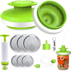 Mason Jar Vacuum Sealer Kit, Vacuum Sealer for jars Canning Sealer and Accessory Hose Mason Jar Attachment with Manual Vacuum Pump and Lid Opener for Wide&Regular Mouth Mason Jars in Saudi Arabia