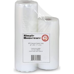2 Pack - SimpleHouseware 11" x 50 Feet Vacuum Sealer Bags (total 100 feet)