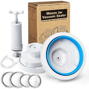 Mason Jar Vacuum Sealer Sealing Kit, Food Vacuum Sealer Food Canning Jar Protector Jars Sealer for Regular & Wide Mouth Mason Jars, Compatible with Vacuum Sealer & Manual Vacuum Pump in Saudi Arabia