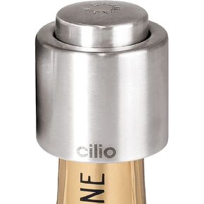 Cilio Stainless Steel Champagne Sealer, Bottle Stopper for Sealing Champagne Bottles Large