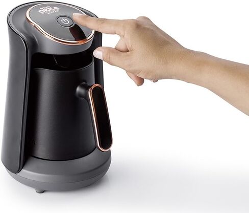 Arzum Okka Minio Automatic Turkish/Greek Coffee Machine, USA 120V Ul, black/Silver,4 cups in Saudi Arabia