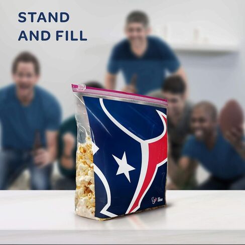 Ziploc Slider Storage Gallon Bag, Great for Grab-and-go Snacking, Tailgating or homegating, 20 Count- NFL Atlanta Falcons in Saudi Arabia