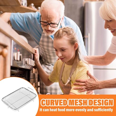 Air Fryer Basket for Oven: YIDM 2 Piece Non-Stick Mesh Oven Air Fryer Basket, Food-Grade Stainless Steel Air Fryer Basket, Cooling or Drying Used for Convection Ovens Air Fryers in Kuwait