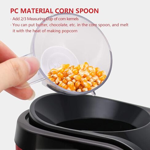 Hot Air Popper, Electric Popcorn Maker Machine with 1200W, No oil needed, Healthy and Delicious Snack for Kids, Adults. Great for Holding Parties in Home and Watching Movies with Family in Kuwait