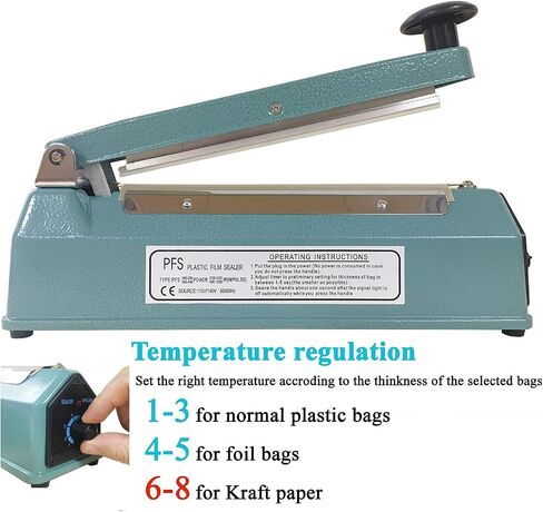 Impulse Sealer, 8 inch Handheld Impulse Bag Heat Sealer Packaging Machine for Self Sealing Plastic Poly Cellophane Mylar Shrink Wrap Clip Bags in Saudi Arabia