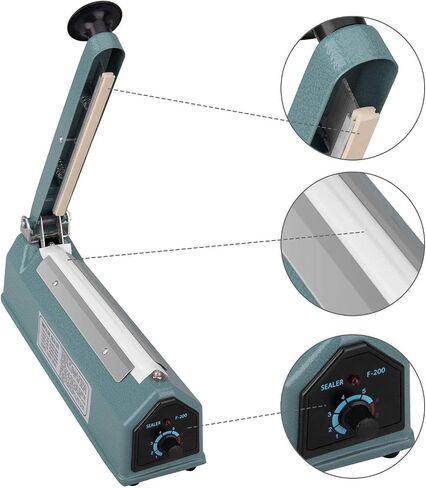Impulse Sealer, 8 inch Handheld Impulse Bag Heat Sealer Packaging Machine for Self Sealing Plastic Poly Cellophane Mylar Shrink Wrap Clip Bags in Saudi Arabia