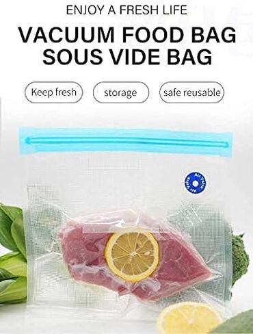 30 عبوة من أكياس سحاب مانعة للتسرب خالية من مادة BPA مع صمام هواء مزدوج الطبقة للطهي بالفراغ وقابلة لإعادة الاستخدام من البلاستيك حقيبة تجميد الساندويتش لتخزين الطعام والمطبخ 6.5 * 9 بوصة هدية مجانية 2 مشبك مانع للتسرب (صغير_أزرق) in Kuwait
