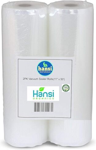 2 أكياس كبيرة من Hansi Naturals مقاس 11 بوصة × 50 بوصة شديدة التحمل (2) أكياس ختم الطعام من الدرجة التجارية in Kuwait