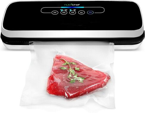 NutriChef Automatic Vacuum Air Sealing System Preservation & NutriChef Vacuum Sealer Bags 11x50 Rolls 2 pack & NutriChef Vacuum Sealer Bags 8x50 Rolls 2 pack for Food Saver in Kuwait