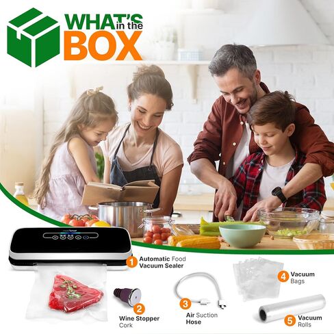 NutriChef Automatic Vacuum Air Sealing System Preservation & NutriChef Vacuum Sealer Bags 11x50 Rolls 2 pack & NutriChef Vacuum Sealer Bags 8x50 Rolls 2 pack for Food Saver in Kuwait