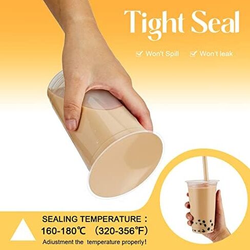 4 Rolls Cup Sealing Film Clear Tea Cup Sealer Film for Sealer Machine Plastic PP Paper Cups, Seals 90-105 mm 12800 Cups in Total in Saudi Arabia