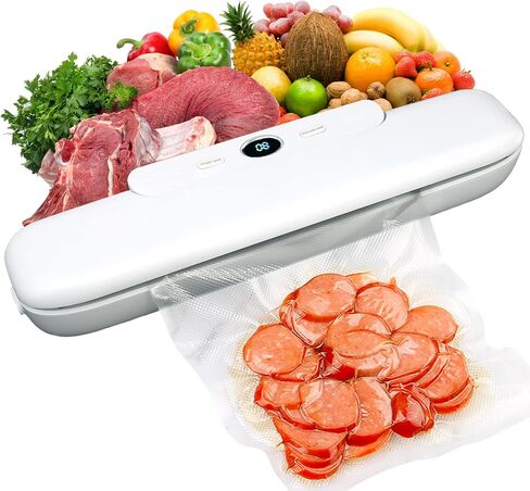 vabomn Vacuum Sealer-Food Vacuum Sealer for Food Saver， Airtight Food Storage ，Dry and wet food storage，with 10Pcs Seal Bags (white) in Saudi Arabia