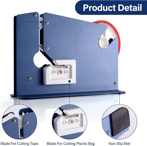 شريط فولاذي لإغلاق الأكياس مع شريطين لإغلاق الأكياس، مانع تسرب الأكياس البلاستيكية، مانع تسرب الأكياس البلاستيكية لتثليج خبز كعكة اللحوم، موزع مدبب لإغلاق الأكياس المعدنية شديدة التحمل in Kuwait