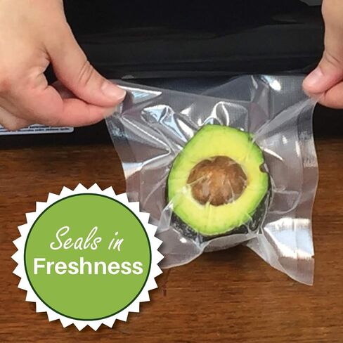 200 لتر حجم 8 بوصة × 12 بوصة أكياس حفظ الطعام فراغ ختم أكياس ، متوافق مع توفير الطعام ، خالية من BPA ، درجة تجارية 4 ميل ، سهلة الاستخدام - مثبتة مسبقًا على 3 جوانب in Kuwait