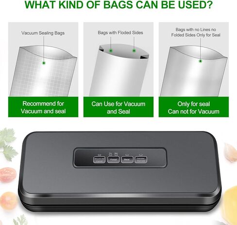 ناير اكياس اغلاق مفرغة من الهواء، 8 انش × 100 قدم مع قاطعة، مثالية لحفظ الطعام، خالية من البيسفينول ايه، امنة عالمية، رائعة للتخزين في الهواء الطلق، اعداد الوجبات او سو فيد in Kuwait