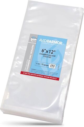 Avid Armor – Chamber Machine Pouches, Pre-Cut Chamber Vacuum Sealer Bags, Heavy Duty Seal Pouch, BPA-Free Chamber Sealer, 6 x 12 inches, Pack of 250 Vacuum Chamber Pouches in Kuwait