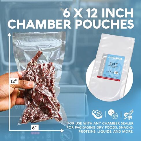 Avid Armor – Chamber Machine Pouches, Pre-Cut Chamber Vacuum Sealer Bags, Heavy Duty Seal Pouch, BPA-Free Chamber Sealer, 6 x 12 inches, Pack of 250 Vacuum Chamber Pouches in Kuwait