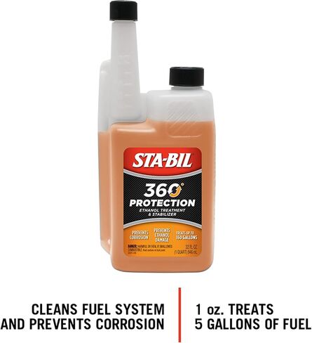 STA-BIL 360 Protection Ethanol Treatment & Fuel Stabilizer - Full Fuel System Cleaner - Fuel Injector Cleaner - Increases Fuel Mileage - Protects Fuel System - Treats 5 Gallons - 4 Fl. Oz. (22295) in Saudi Arabia