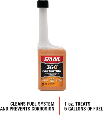STA-BIL 360 Protection Ethanol Treatment & Fuel Stabilizer - Full Fuel System Cleaner - Fuel Injector Cleaner - Increases Fuel Mileage - Protects Fuel System - Treats 5 Gallons - 4 Fl. Oz. (22295) in Saudi Arabia