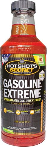 ‎Hot Shot's Secret Gasoline Extreme – Concentrated One Tank Cleaner – Synthetic Formula – Fuel System Cleaner – Lubricates Engine Components – Increases Fuel Economy, Orange, 12.00 Fl Oz (Pack of 1) in Saudi Arabia