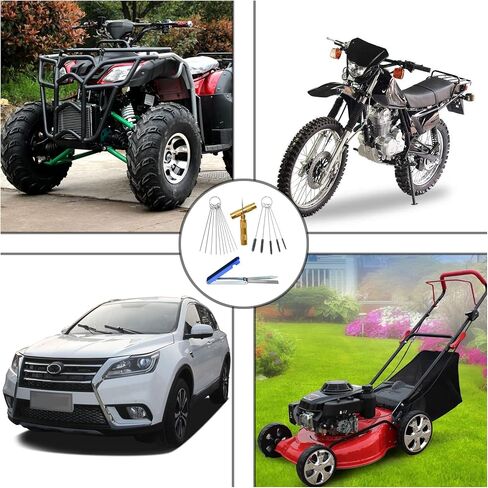 Carburetor Carbon Dirt Jet Remove Cleaner, 13 Cleaning Wires Set + 10 Cleaning Needles + 5 Nylon Brushes + 1 Sharp Pick Tool Kit for Motorcycle ATV Moped Welder Carb Chainsaw Spray Guns Torch Tips in Saudi Arabia