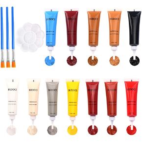BUDOCI Leather Repair Kit for Furniture,12 Colors Leather Repair Kit, Easy Match Color to Repair Scuffed & Faded Leather Furniture,Vinyl Repair Kit for Car Seat, Sofa,Jacket, Boat Seat