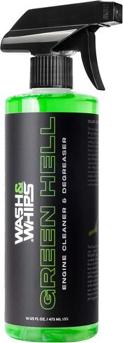WASH&WHIPS Green Hell Engine Machine Cleaner & Degreaser - Car Engine Detailing Professional Strength Cuts Through Grime, Grease, Oil, Debris & Build-up, 16 fl oz in Saudi Arabia