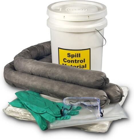 ESP SK-U5 16 Piece 5 Gallons Universal Absorbent Spill Kit, 5 Gallons Oil and 4 Gallons Water Absorbency, Gray in Saudi Arabia