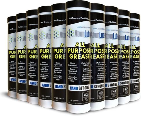 AtomLube All Purpose Grease, 10-Pack 14 Oz. Tubes | Multi Function Lubricant | Automotive Grease and Marine Grease for Boat Accessories, Trucking, and Wheel Bearing in Saudi Arabia