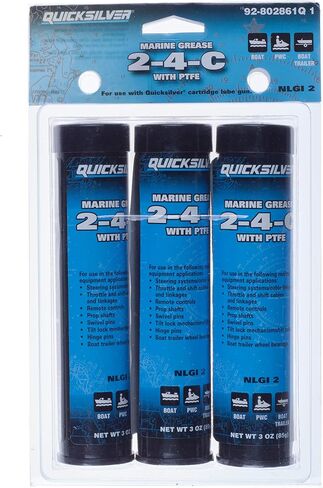 Quicksilver 802859Q1 2-4-C شحم بحري مع تفلون، زيت تشحيم بحري متعدد الأغراض - 8 أونصة. أنبوب in Saudi Arabia