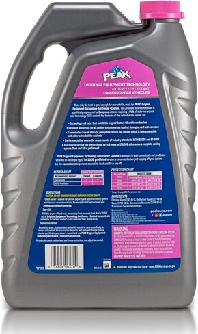 PEAK OET Extended Life Pink 50/50 Prediluted Antifreeze/Coolant for European Vehicles, 1 Gal. in Saudi Arabia